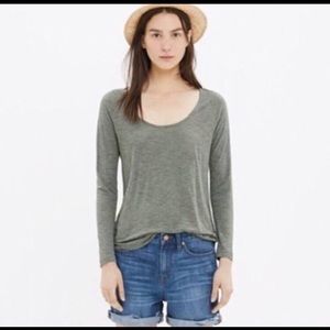 Madewell Olive Green LongSleeve Blouse